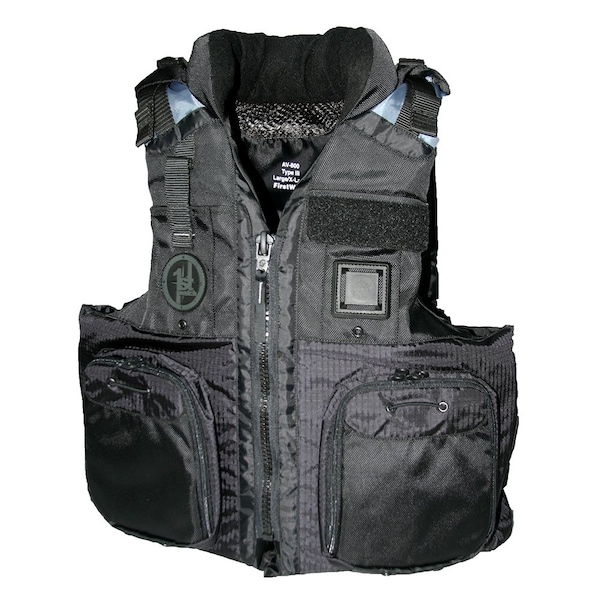 First Watch AV-800 Four Pocket Flotation Vest - Black - Small to Medium AV-800-BK-S/M - main